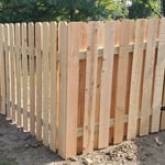Outside of new gate and left side of fence