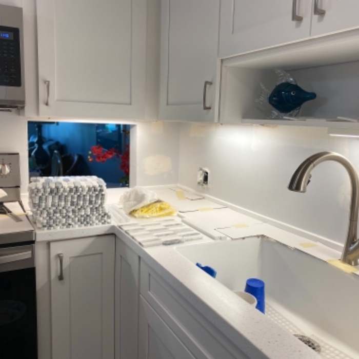 Backsplash installation
