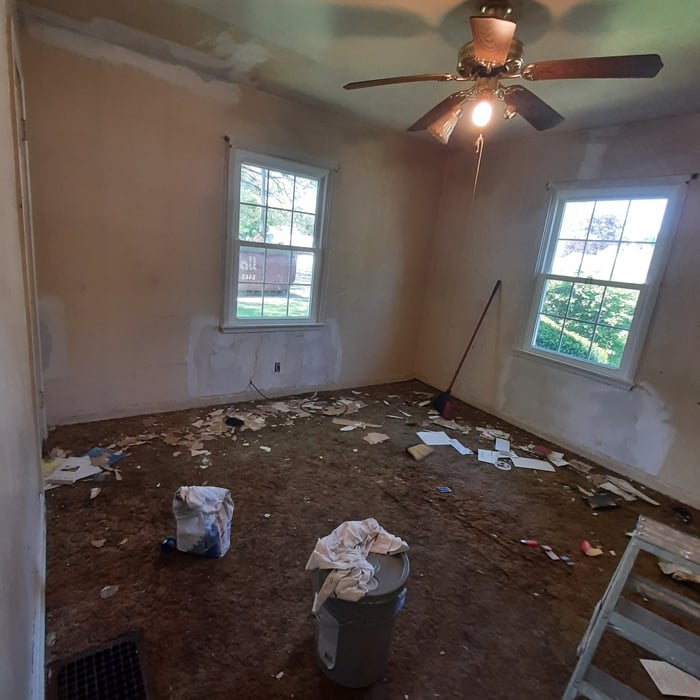 Before bedroom, wall repairs as well