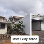 installed 120 feet 6 feet white vinyl