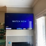 65' above fireplace