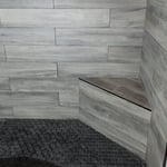 Custom shower with bench
