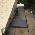 This is the new location where the outdoor coil will be installed. We always recommend a vibration matt to help the unit run quieter.