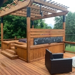 Built pergola and deck..stain