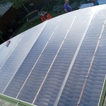 This is a new roof cover for a pergola.