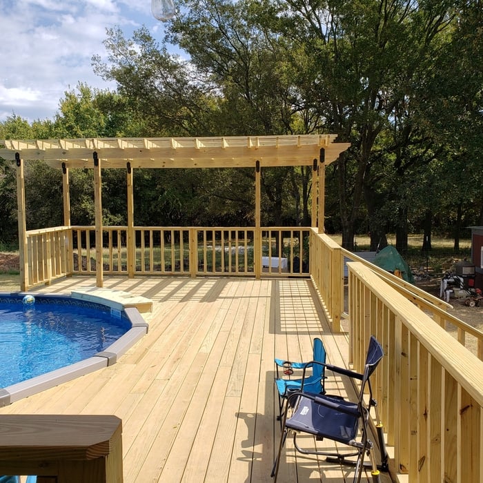 pergola and a deck