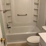 Complete install after removing old cast iron tub