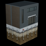 Illustration of our underpinning solution for foundation lifting and repair