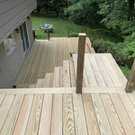 Large two level deck joined by stairs
