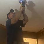 Technician cutting in 6 inch LED wafer lights
