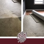 Removed the old carpet.