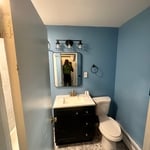 New vanity sink, and toilet and faucet installation