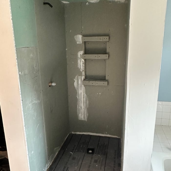 This is the sheet rock was put back on the wall.