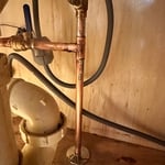 This is the new cold water line going to the sink into the pipe outside.