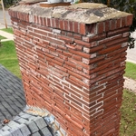 The chimney before we rebuilt it.