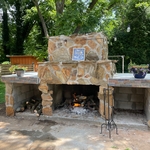 Outdoor Stone Fireplace