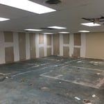 Tear down on carpet and prep walls