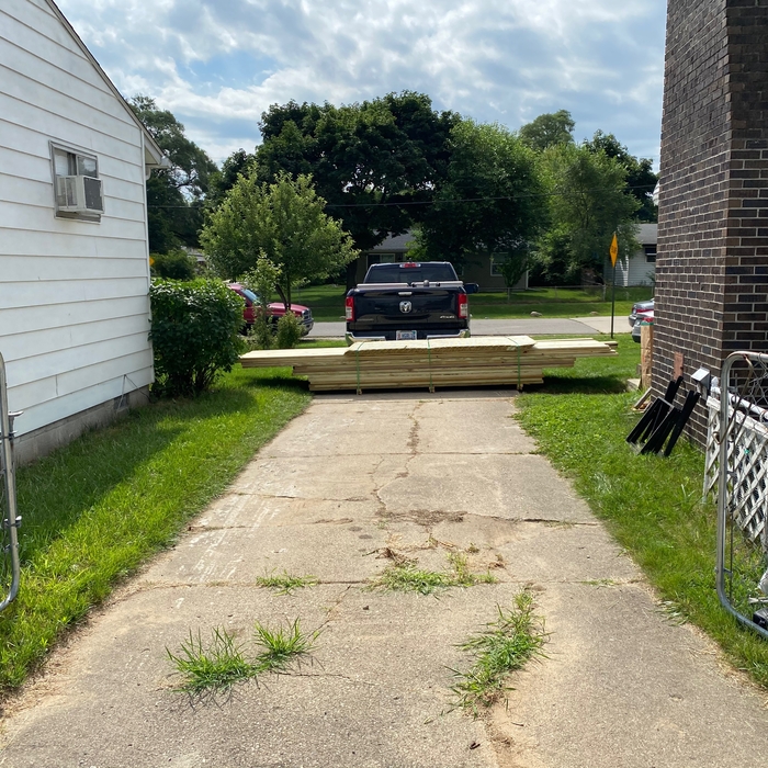 Deck and privacy fence installation
