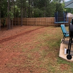 Pinpointing where I want the Yukon’s to separate the area where the pine straw and flowers are going to go.
