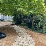 The river rock bed we installed