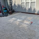 Pea gravel with patio