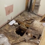 More damage area to the floor
