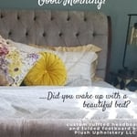 Custom button tufted headboard and pleaded footboard by Plush Upholstery LLC