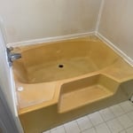 Old plastic bathtub