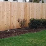 Structurally sound and reliable but simple. This style is constructed of quality cedar wood or just pressure treated wood for the more inexpensive way to go for this style fence. All boards are typically installed on one side.