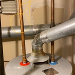 Before photo: missing shut off ball valve, although not necessary we encourage installing shut off ball valves on both cold and hot water lines in the event of an emergency!
