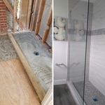 Bathroom remodeling, before and after
