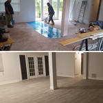 Flooring leveling, vinyl planks installation