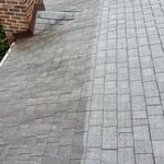 Before and after roof wash