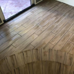 Floor and steps tiling.