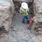 Digging for sewer line