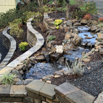 Retaining wall and water fountain