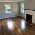 Living room AFTER!? Sanded, repainted and floors refinished.