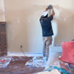 The ceiling and wall are damaged and we apply our repair ideas to make it like new.