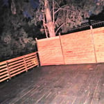 This displays the 6' fence bordering the neighboring side of the deck offering some privacy