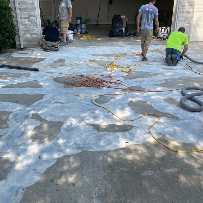 Crew finishing up the grinding work