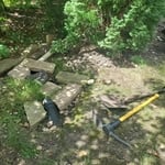 This the start of the job moving the old pipe and replacing it with new pipe