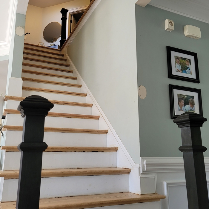 Staircase and railing