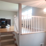 Living room, new railings, one room and bathroom