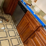 After-Lower half of new cabinets installed
