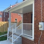 side view complete with decorative rail