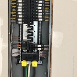 Inside new circuit breaker panel