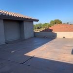 After roof was washed of dirt and debris