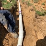 New sewer main installation from city tap to the house