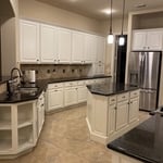Paint Dark Stained Cabinets An Off-White