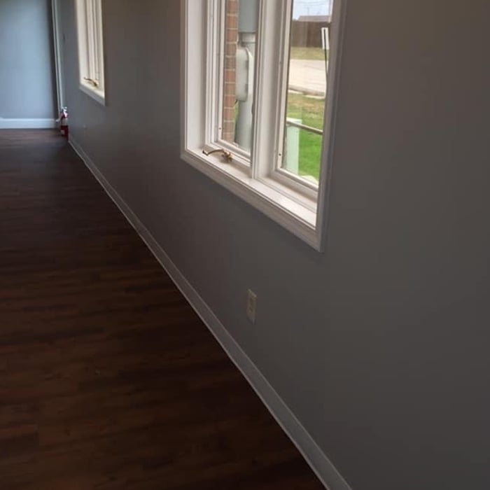 Trim and hotdog wood flooring be dry wall and trim new primer and paint